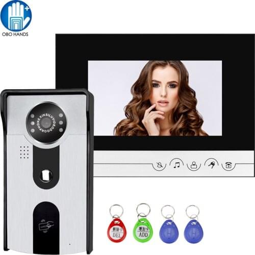 7" TFT Color Video Door Phone Intercom System Wired Door Bell interphone Screen Monitor with 25 Ringtone-V70R+IDT