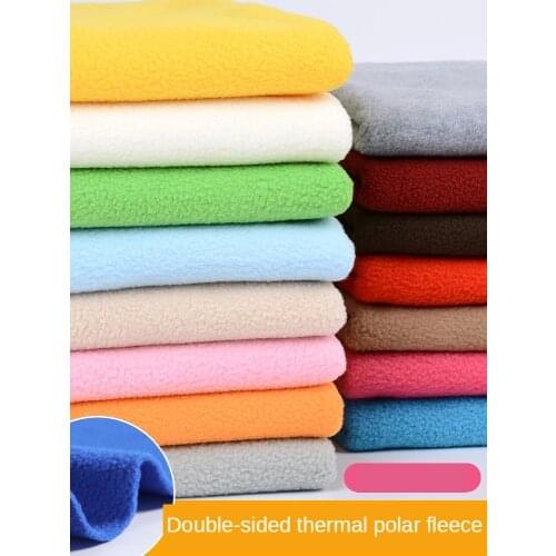 Double-sided Short Hair Polar Fleece Clothing Lining Fabric Diy Cloth Sewing Dress Coat Pillow Brocade Black White Pink Red Blue