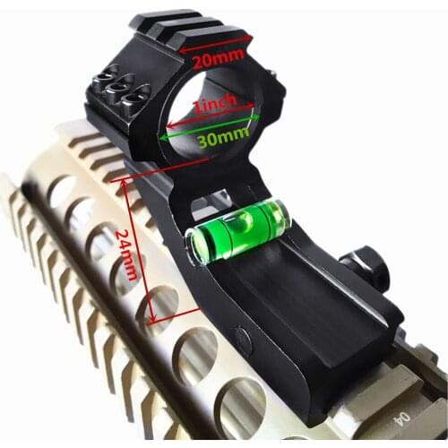 FIRECLUB Tactical 25.4mm 30mm Cantilever Scope Ring Mount with Bubble Level for 20mm Picatinny Rail
