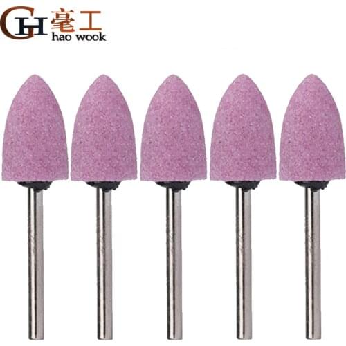 Haowook 5pcs/set 3*12mm Abrasive Mounted Stone For Dremel Rotary Tools Grinding Stone Wheel Head Dremel Tools Accessories