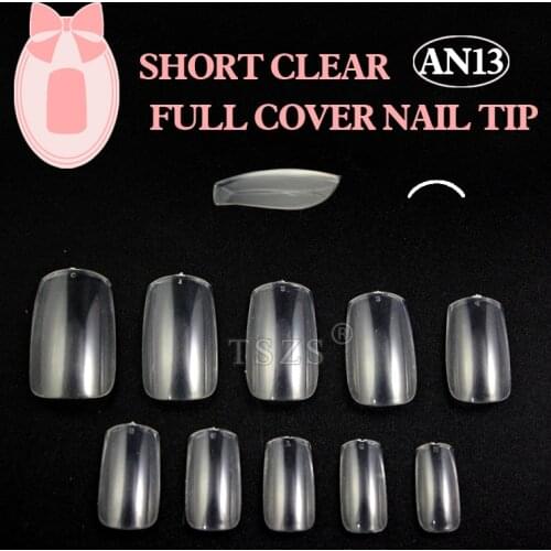 1bags/lot beauty supply 500pcs ABS full cover short square false nail art Clear natural false acrylic artificial fake nails