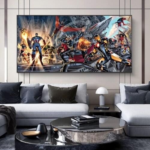 Marvel Superhero Avengers Comics Canvas Painting Iron Man Posters and Prints Modern Wall Art Picture Childs Room Decor