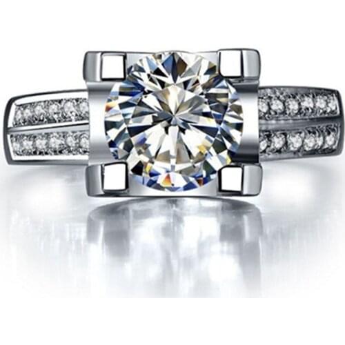 Test Positive Hears and Arrows G Color VS1 2CT Moissantie Diamond Ring Brand Jewelry 18K White Gold Marriage Ring Women 18K Gold