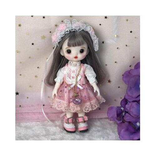 16cm Glass Eyes Blyth Doll Joint Body Fashion Girl Dolls Bjd Doll Full Set Jointed Doll Children Toys for Girl Birthday Gift