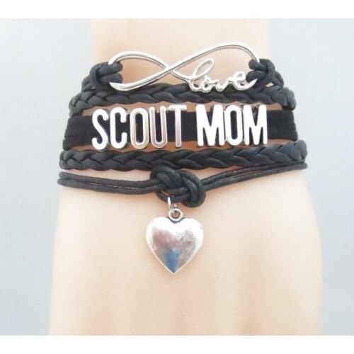 Love scout mom bracelet heart charm scout bracelets & bangles for women and men jewelry family gift