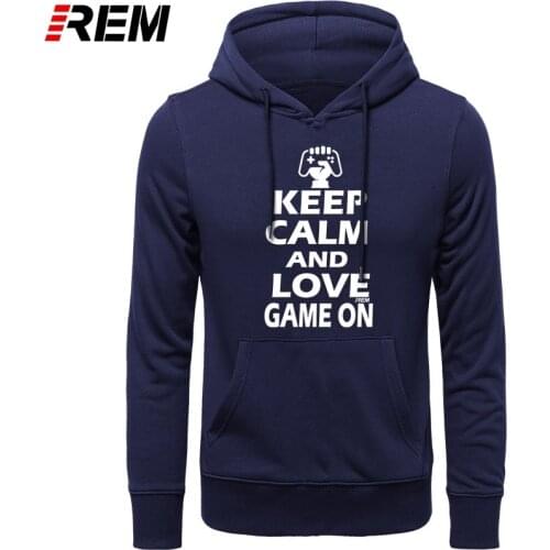 Funny Keep Calm And Game On Geek Graphic Men Cotton Harajuku Plus Size O Neck Streetwear Hip Hop Hoodies, Sweatshirts