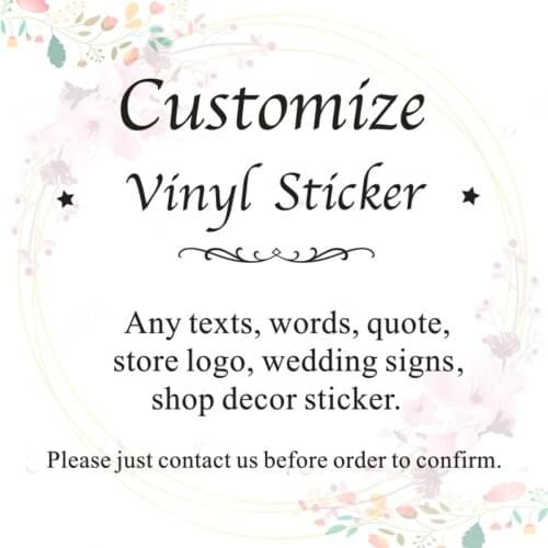 Custom Any Texts Quote Sticker Personalized Wall Sticker DIY Custom Picture Wall Decal Customize Logo Sign Design Wall Mural