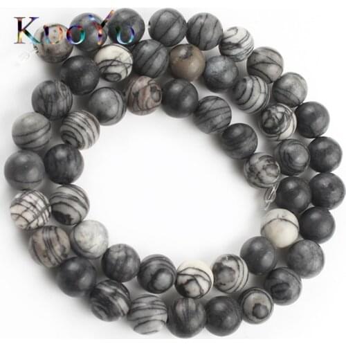 Natural Stone Spider Web Jaspers Beads Round Loose Spacer Beads For Jewelry Making Diy Bracelet Necklace 15"Inches 4 6 8 10 12mm