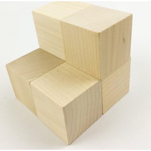 Unfinished Wooden Square Blocks 10pcs No Hole Natural Unpainted Home Decor Wood Beads Chunky Large Flat DIY Child Toy