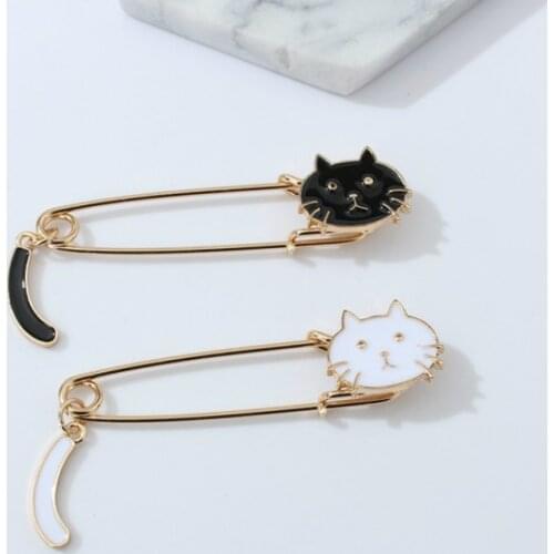New Fashion Accessories Brooch Simple Kitty Wagging Tail Modeling Statement Brooch Wholesale Brooches For Women Broszka