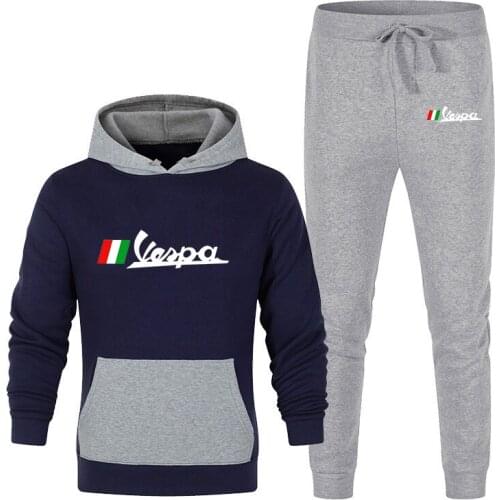 NEW STYIE Mens Vespa Print Set, Classic, Harajuku Jacket, Sport Suit, Hip Hop, Hoodie, Motorcycle Tracksuit, Spring Fall