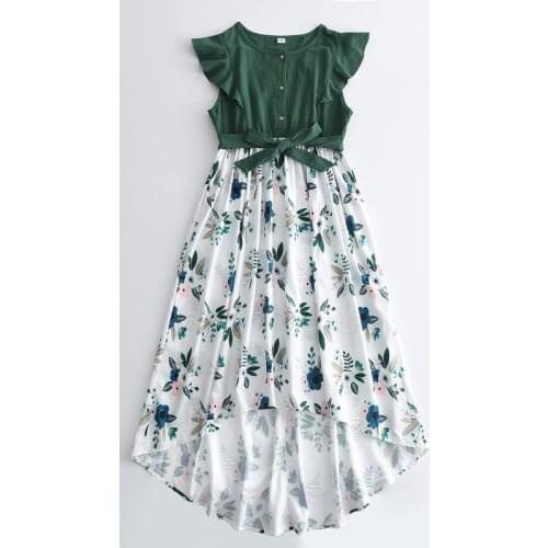 Pregnancy Clothes New Fashion Women Casual Summer Dresses Mother Maternity Clothings Ruffles Flowers Patchwork Pregnant Dress