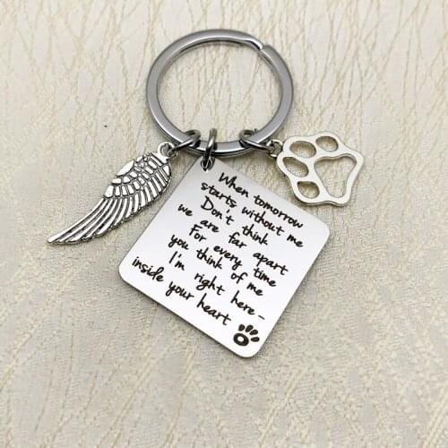 Oeinin Creative Keychain Man When Tomorrow Starts Without Me Key Chain Bags Boy Letter Color Key Ring Alloy Pendant Accessories