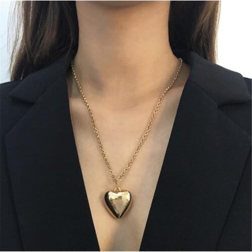 316L Stainless Steel Titanium Steel Love Heart Necklace Titanium Steel Openable Heart Pendant Necklace No Fade