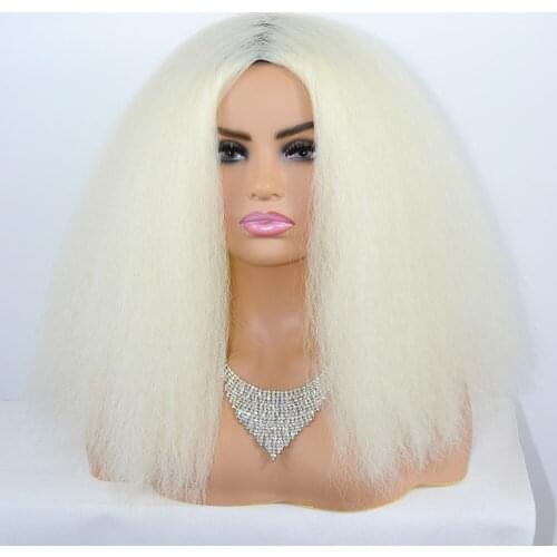 ZM Hair 613# yaki straight Medium and long bob hair wig fluffy short mid-section bangs hair wig