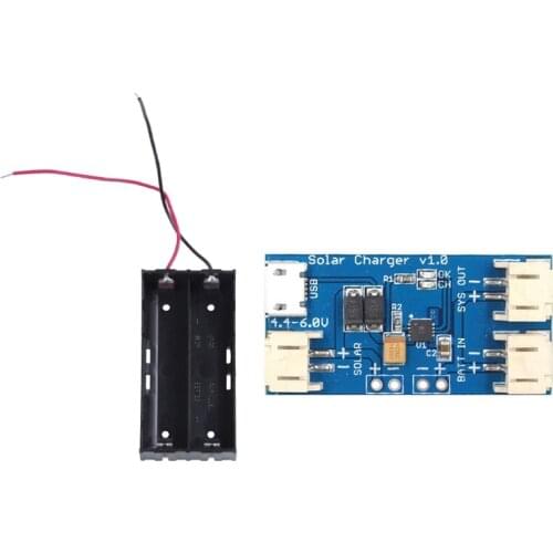 Plastic 2 X 3.7 V 18650 Battery Holder With Mini Solar Lipo Charger Board CN3065 Lithium Battery Charger Board Module