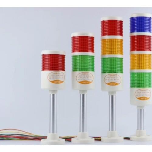 D60 24V OftenBright Industrial Signal Tower Safety Stack Alarm Warning Lamp Multilayer Rod Type With buzzer For CNC Machines