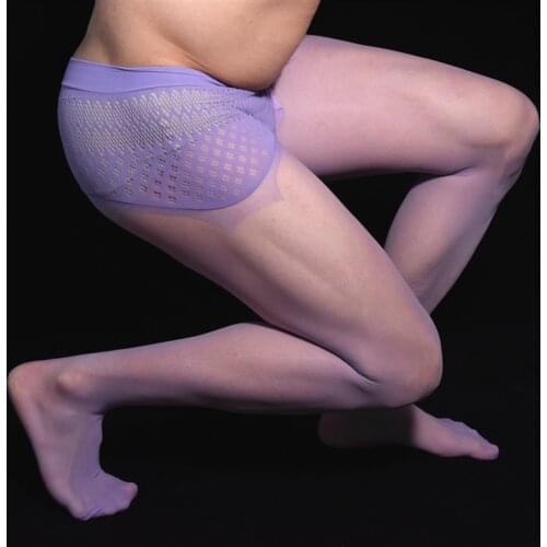 Sexy Men Lace 360 Seamless COCKing Stockings Pantyhose Gloosy Shiny Sexy Tight Stocking Dance Wear Gay Wear Plus Size F17