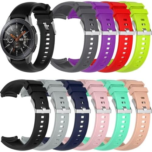 Replacement Strap For Samsung Galaxy Smart Watch 46mm Version Watchband Band Striped Rubber Bracelet 22mm Width Strap
