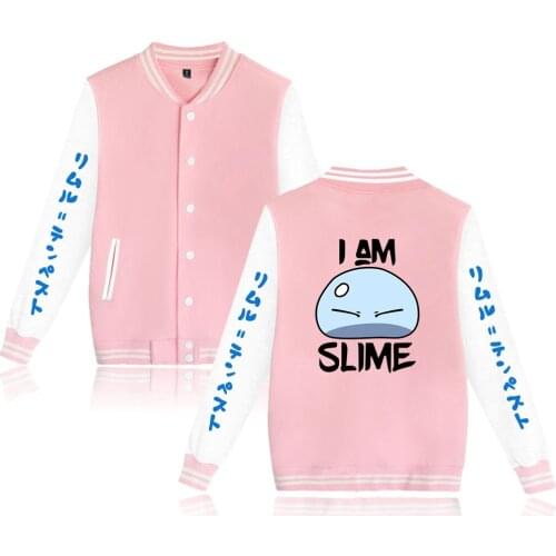 WAWNI That Time I Got Reincarnated as a Slime Baseball Jacket Fashion Sweatshirt Oversized Baseball Clothes Cosplay Jacket