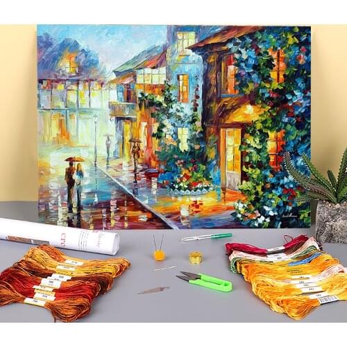 Trip To The Dream Printed Fabric 11CT Cross-Stitch DIY Embroidery Full Kit DMC Threads Handicraft Knitting Sewing Wholesale