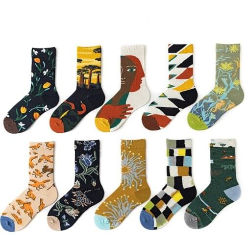 France Style Creative Socks Women Novelty Skateboard Cartoon Streetwear Kawaii Short Happy Men Warm Funny Cute Cotton Socks