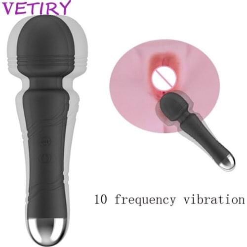 VETIRY Strong Vibrator Female Masturbation AV Stick Clitoris Stimulator Waterproof 10 Frequency Magic Wand Sex Toys for Women