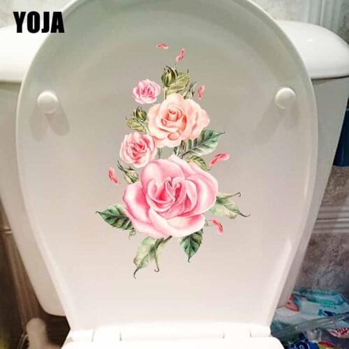 YOJA 14.6*23.1CM Creative Cartoon Peony Classical Home Bedroom Wall Stickers Mural Toilet WC Decor T1-0859
