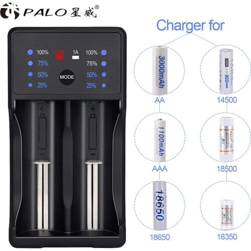 USB charger for AA / AAA 26650 18650 18500 16350 14500 Ni-MH Li-ion batteries Multifunction LED display fast smart charger