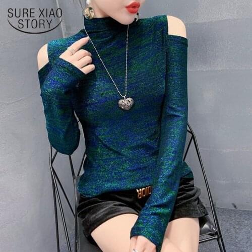 New Fashion Plus Size Blouse Women Casual Off Shoulder Office Women Blouse Hollow Out Long Sleeve Shirt Women Blusas Mujer 11370