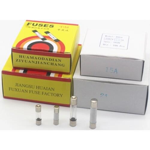 100pcs/Box One Sell 5*20mm 6*30mm Fast Blow Tube Fuses 5x20 6x30 Mm 250V 0.5 1 2 3 4 5 6 8 10 15 20 25 30 AMP Glass Ceramic Fuse