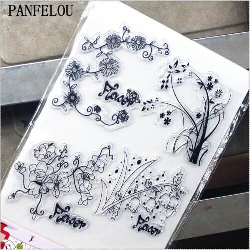 11.3*15.56cm Flower Vines Series Transparent Silicone Rubber Clear Stamps Cartoon For Scrapbooking/DIY Wedding Album