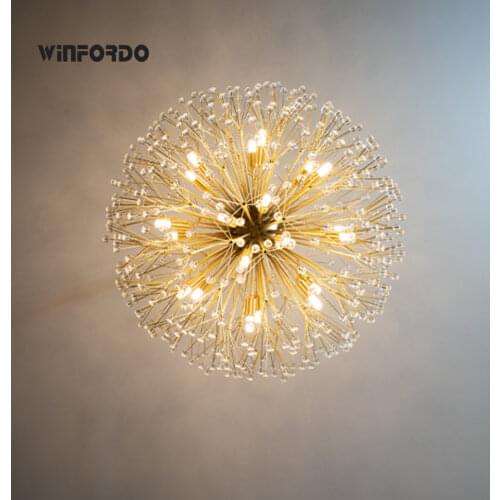 2021 Modern Luxury Led Crystal Chandelier Dandelion Lighting For Home Decoration AC110V-220V Winfordo Lighting