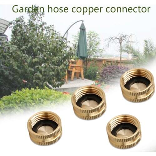 4 Pieces Garden Hose Brass Hose Cap with Washers 3/4-Inch Female Thread End Cap for Standard Garden Hose