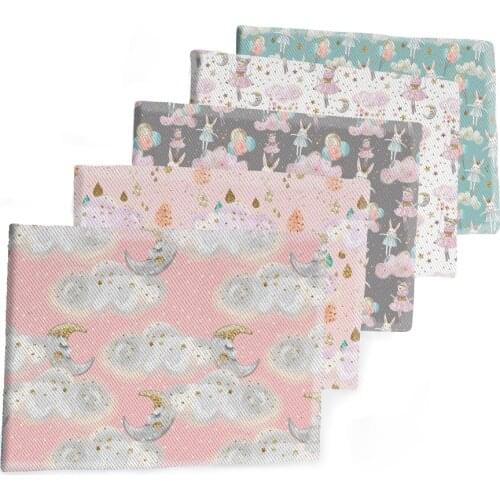 50*145CM Cartoon Pattern Fabric Flowers Printed Polyester Cotton Twill Fabric Patchwor Printed