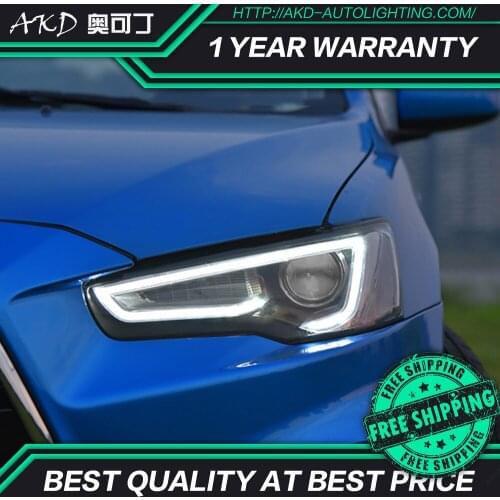 AKD tuning cars Headlight For Mitsubishi Lancer EX 2008-2016 Headlights LED DRL Running lights Bi-Xenon Beam Fog angel eyes