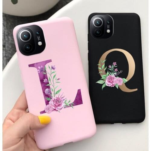 For Xiaomi Mi 11 Case Mi11 Soft TPU Cover Simple Fashion Letters Phone Cases For Xiaomi Mi 11 Mi11 Fundas Bumper 6.81'' M2011K2C
