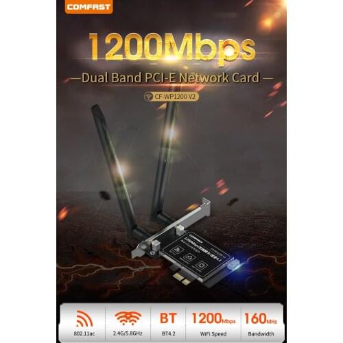 Comfast 1200Mbps Gigabit Dual Band 802.11AC 5Ghz Wireless Wlan Wi-Fi Card Adapter Bluetooth 4.2 Wireless wifi card CF-WP1200
