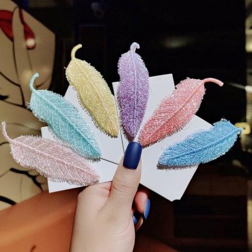 Children girls Sweet Embroidered leaf Hair Clips Headband bangs clip Hairpins Barrette Hairbands headdress kids Hair Accessories
