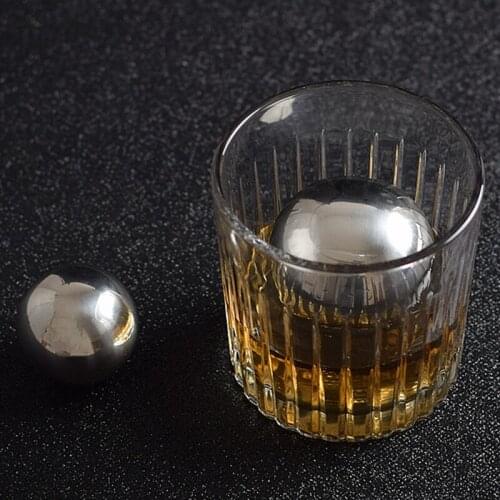 Stainless steel ice ball round frozen metal ice cube whiskey ice grain ice iron ball bar wine wine set metal ice cube