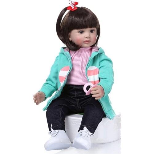 60CM simulation reborn baby doll silicone vinyl reborn dolls cloth body reborn toddler girl dolls cute play house toy