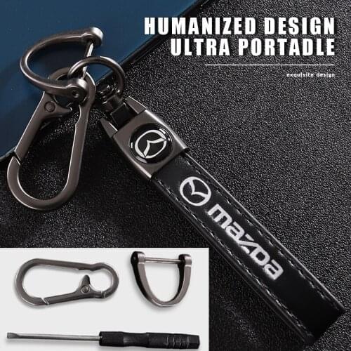 Metal Key Ring Car KeyChain With Auto Logo Steel Buckle Anti-Lost Accessories For Mazda 3 5 6 323 626 RX8 7 MX3 MX5 CX5 Atenza