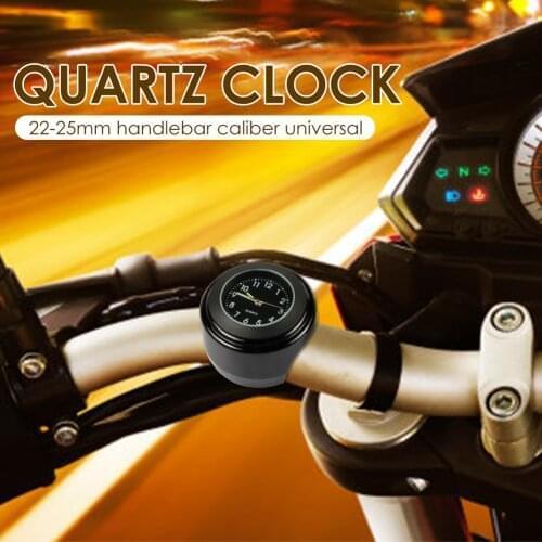 Motorcycle Clock Waterproof Durable Practical Multi-functional Classic 22-25mm Dia Handlebar Watch Luminous Quartz Clock