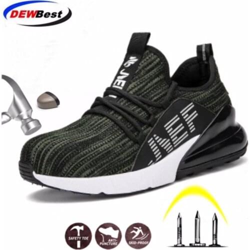 Men Safety Shoes with Metal Toe Indestructible Ryder Shoe Work Boots with Steel Toe Waterproof Breathable Sneakers Work Shoes