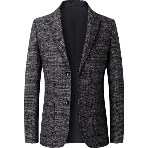 Mens casual high-quality suit plaid suit jacket/ Chinese Style Mens Slim Fit Wild Suit Fashion Business Dress Blazer Male
