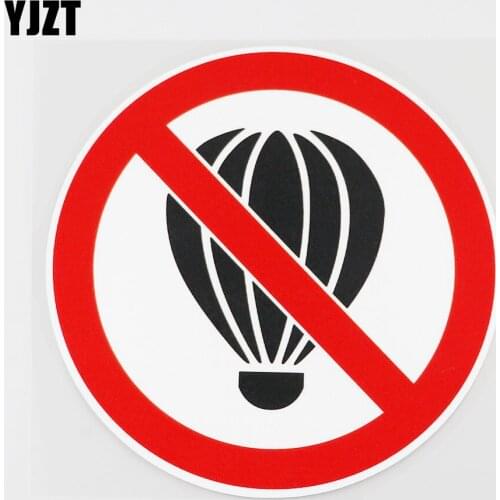 YJZT 12.5CMX12.5CM Hot Air Balloons Are Not Allowed Here PVC Decal Car Sticker 11B-0283
