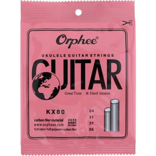 New Orphee Nylon Carbon Fiber Ukulele Strings Hawaii Guitar 4 Strings For Ukulele Soprano Concert Tenor KX80