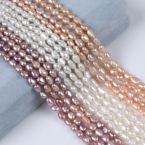 Wholesale White Pink Purple Color Real Cultured Freshwater Baroque Pearl Strand Irregular Shape Beads Straight Hole