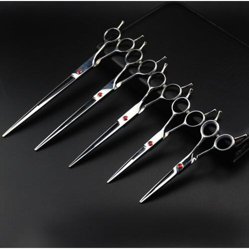 Professional Japan 440c 5.5/6/7/8/9 '' silver pet dog grooming hair scissors cutting barber haircut shears Hairdresser scissors
