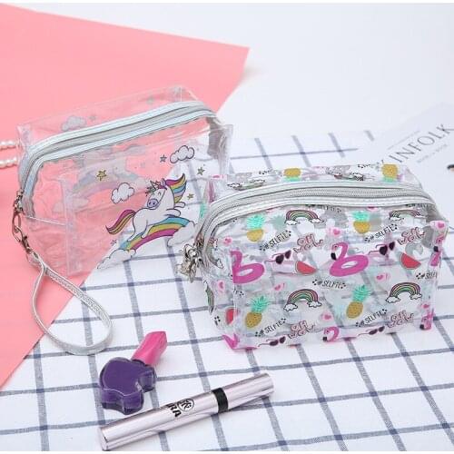 Q Transparent Portable Travel Toiletry Bag 1Pcs High-capacity Cartoon Animal Multi Purpose Waterproof Cosmetic Bags for Female